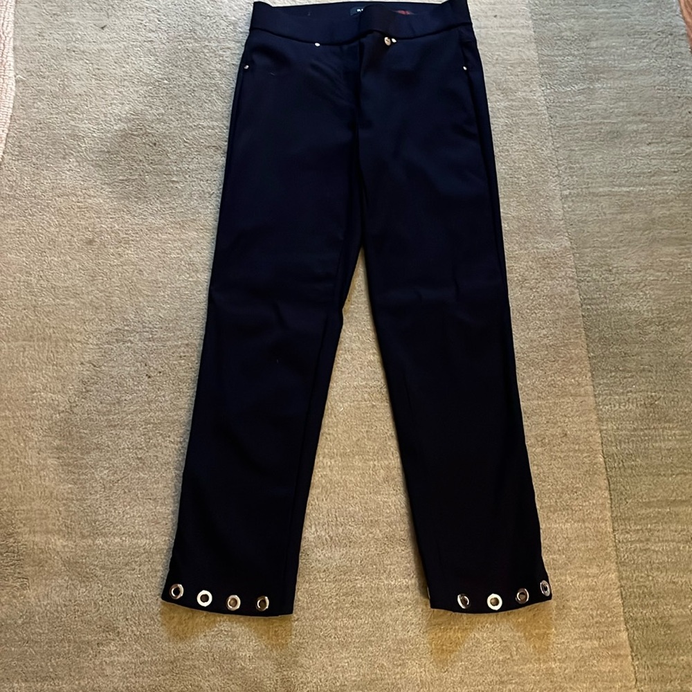 Rowell Black Pants with Grommets, Viscose, Polyamid, Pull-on, size 6